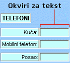 Primer ActiveX kontrole okvira za tekst