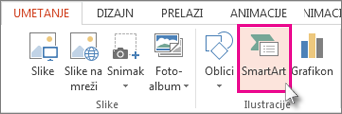 Izaberite stavku „SmartArt“