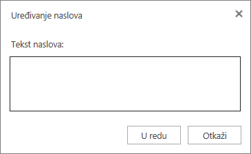 Polje „Uredi naslov“