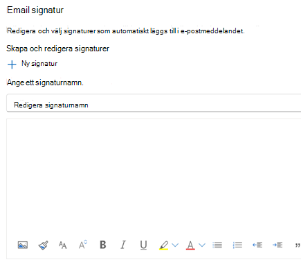 Skapa en e-postsignatur i Outlook på webben