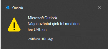 Outlook Något oväntat gick fel