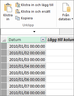 Datumtabell i Power Pivot