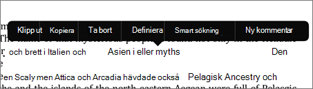 Tryck på texten och tryck på Smart sökning