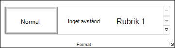 Välja ett format i Word