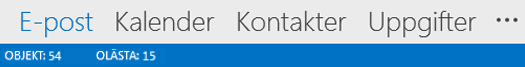 Navigeringsfältet i Outlook