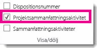 Visa projektsammanfattningen