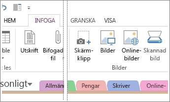 Infoga bilder i OneNote.