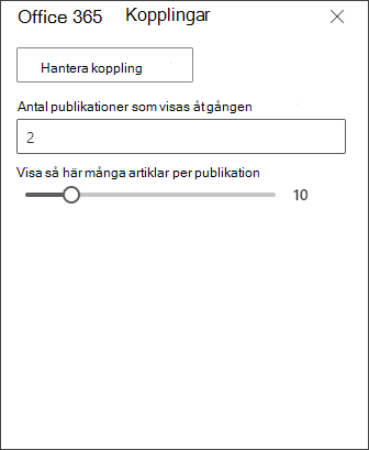 Skärmbild av redigeringsfönstret Office 365 anslutare