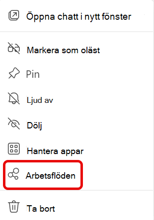 arbetsflöden för chattalternativ