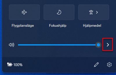 Volymkontrollen i det Windows 11 systemfältet.