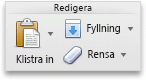 Fliken Start, gruppen Redigera
