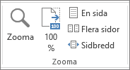 Gruppen Zooma på fliken Visa