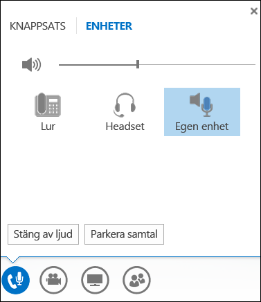 Växla ljudenhet i Lync