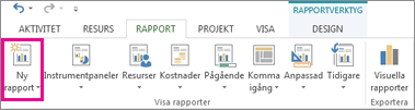 Knappen Ny rapport på fliken Rapport
