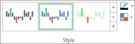 Formatmallar på fliken Design under Verktyg för miniatyrdiagram