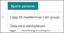 Bjuda in personer till din SharePoint-webbplats