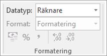 Skärmkodavsnitt som visar datatypsfält