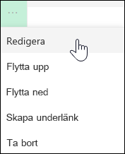 Redigera en länk i den vänstra menyn