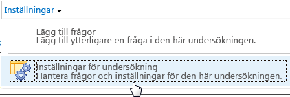 Inställningar för undersökning