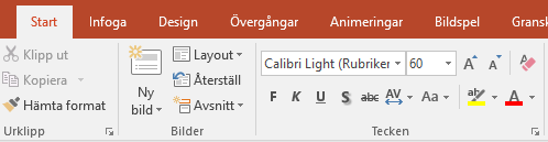 Överstrykningspenna i menyfliksområdet i PowerPoint.