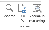 Gruppen Zooma på fliken Visa