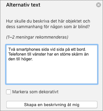 Alternativtext i PowerPoint för Mac