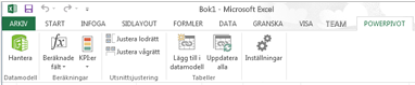 PowerPivot-menyfliksområdet