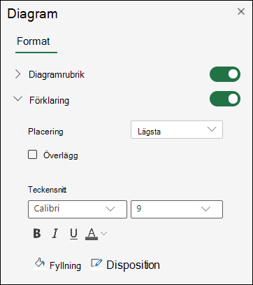 Förklaringsalternativ för Excel för webben