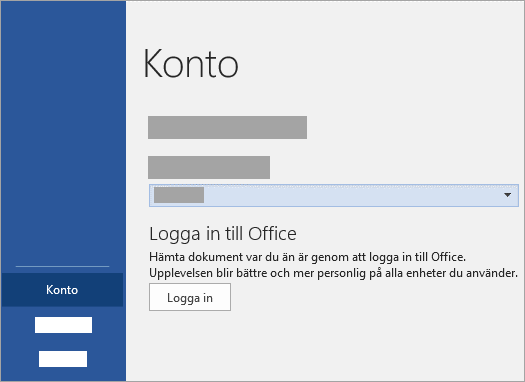 Logga in med ditt Microsoft konto eller Office 365 arbets- eller skolkonto.