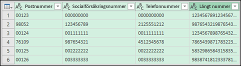 Hämta och omvandla > Omvandla data till text