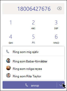 Teams-samtal som ombud – välj ombud