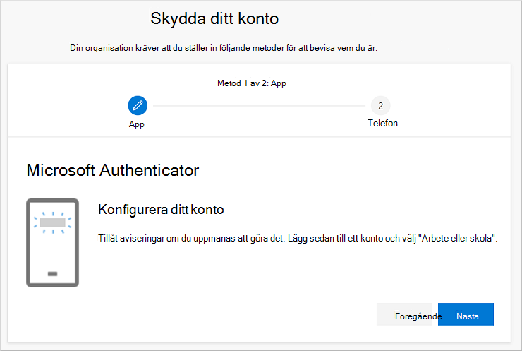 Guiden Skydda ditt konto med autentiseringsguiden Konfigurera ditt konto