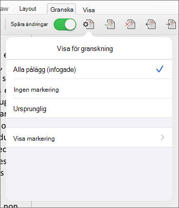 Visa för granskning