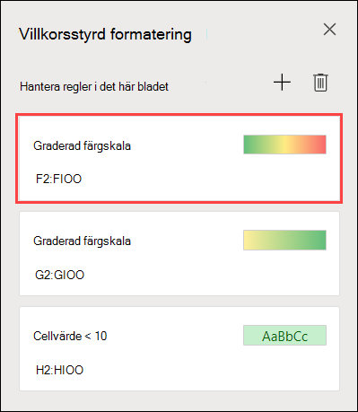 Formatering med tre färgskalor