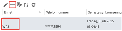 Ta bort telefonen från Outlook Web App