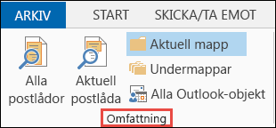 Välj omfattning för att begränsa sökresultaten