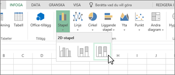 Fliken Infoga, diagrammenyn