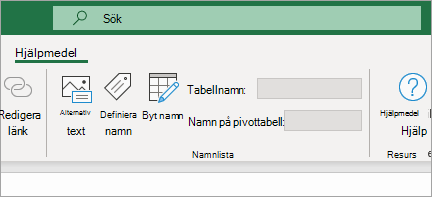 Visar menyfliksområdet Hjälpmedel