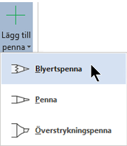 Du kan rita i pennanteckningar med tre olika strukturer: en penna, en penna eller en överstrykningspenna