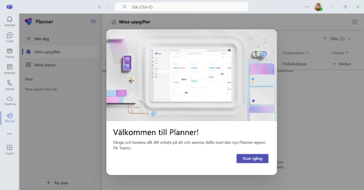 Skärmbild av hur du kommer åt Planner i Teams.