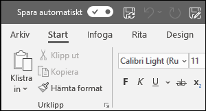 Växlingsknappen Spara automatiskt i Office