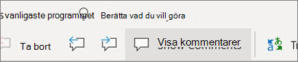 Visa kommentarer i Word för webben