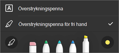 Inställningar för Överstrykningspenna för OneDrive för iOS PDF-markering