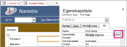 Knappen Skapa på Egenskapssidan.