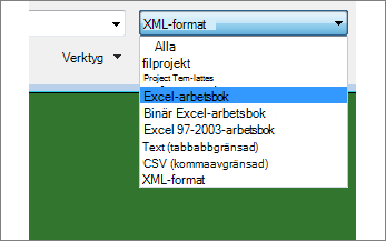 Välj vilken Excel-arbetsbok du vill öppna och hämta data från