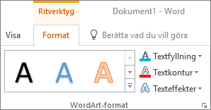 Gruppen WordArt-format