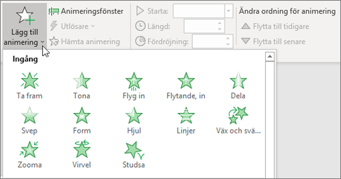 Lägg till animering i PowerPoint i Office 365