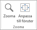 Gruppen Zooma på fliken Visa