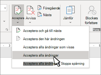 Alternativet Acceptera alla ändringar