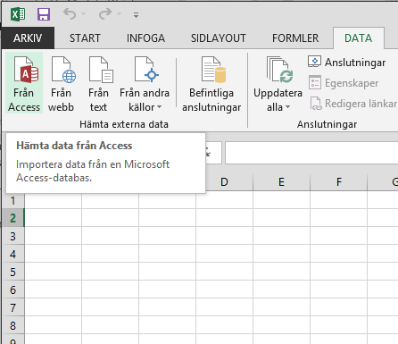 Importera data från Access